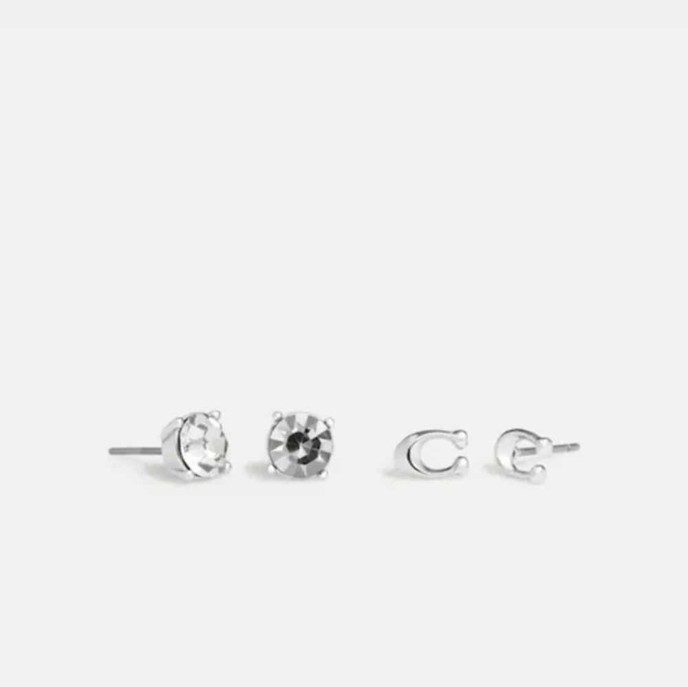 New‎ Coach Signature C Stud Earring Set 2 pairs. Dustbag included. Retail $95. - Picture 3 of 4